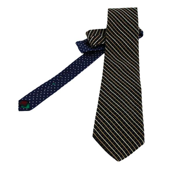 Tommy Hilfiger Ties Lot Of 2 Silk Classic Orange Stripe Black Geo Boardroom Chic - Picture 7 of 14